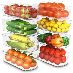 KICHLY Vorratsschrank Organizer Set - 8-teilig für Kühlschrank, Schränke, Regale und mehr (Klar)