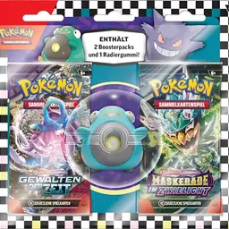 Pokémon Radiergummi-Blister für den Schulanfang – Wampitz (1 Radiergummi, 2 Boosterpacks)