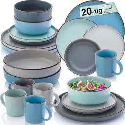SÄNGER Bombay Sky Shades Kombiservice 20-teilig für 4 Personen, buntes Geschirr Set
