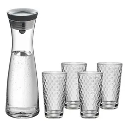 WMF Basic Wasserkaraffe-Set 5-teilig mit 1l Karaffe und 4 Gläsern 275ml
