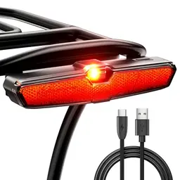 LINGHUANG Fahrrad LED Rücklicht USB-C, 220° Sichtweite, StVZO zugelassen, IPX5 wasserdicht, mit Bremslichtfunktion