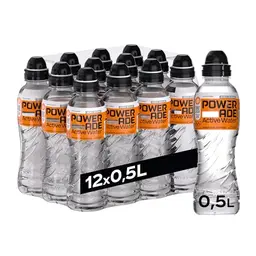 Powerade Active Water Mandarine-Orange, zuckerfreies Sportgetränk, 12 x 500 ml