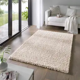 Taracarpet Shaggy Teppich Venezia 200x200 cm Creme - Moderner Hochflor Teppich für Wohnzimmer