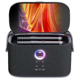 Karaoke Maschine mit 2 Mikrofonen, Liedtext-Display, 140W Bluetooth, HDMI, Selbstaufladend - Ideal für Partys