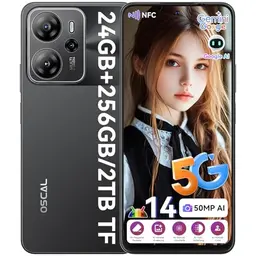OSCAL 5G Smartphone Gemini AI Tiger 24GB+256GB, 6.67" HD+ 90Hz, 50MP Kamera, 5000mAh, Dual SIM