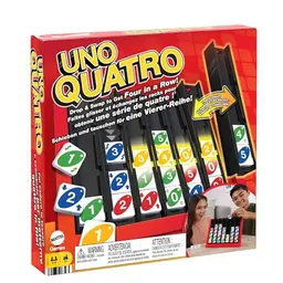 Mattel Games Uno Quatro – Farben und Zahlen sortieren, mit Aktionssteinen, ab 7 Jahren, ideal für Reisen oder Gesellschaftsspiele