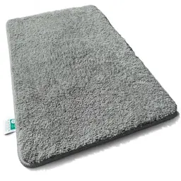 casa pura Badematte grau, flauschiger rutschfester Teppich für das Badezimmer, 80x150 cm