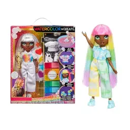 Rainbow High DIY Modepuppe mit Wasserfarben - Grünes Haar, Extra Kleidung & Schuhe - Für Kinder von 4-12 Jahren
