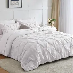 Lanqinglv Wendebettwäsche 200x200 cm Grau, Luxus Mikrofaser Set mit Bettbezug und 2 Kissenbezügen 80x80 cm