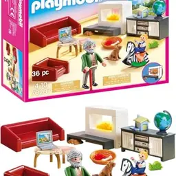PLAYMOBIL Dollhouse 70207 Gemütliches Wohnzimmer mit Lichteffekt, ab 4 Jahren