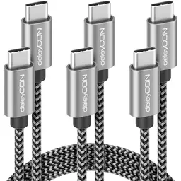 deleyCON USB C Kabel Set 0,5m, 1m, 2m - Schnellladekabel für Apple iPhone und Galaxy Geräte