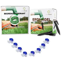 MOWHOUSE Mähroboter Installation Kit - 150 m Begrenzungskabel, 200 Erdnägel, 10 Kabelverbinder