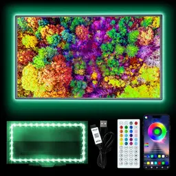 HEXJOSGL LED Licht für 32-45 Zoll TV, 3m RGB Hintergrundbeleuchtung mit Musik-Sync, Bluetooth App & Fernbedienung