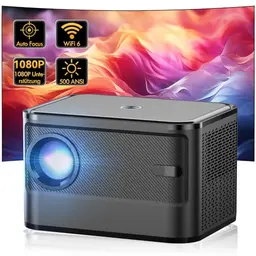 Mini Beamer A40 Tragbarer 4K Projektor, 500 ANSI, Full HD, WiFi & Bluetooth, ideal für Heimkino & Handy