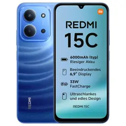Xiaomi Redmi 15C Smartphone 4GB+256GB, 6,9" 120Hz Display, 50MP Kamera, 6000mAh Akku, Moonlight Blue