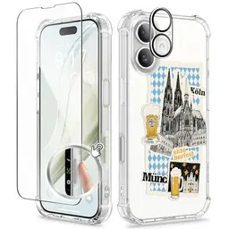 GVIEWIN iPhone 16 Hülle mit Kamerasteuerung, stoßfest und kratzfest, dünnes Design für Frauen, ideal für Oktoberfest