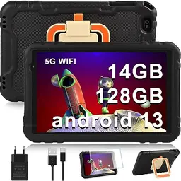 AOCWEI x500 10" Tablet - 14GB RAM, 128GB Speicher, Android 13, Octa-Core, 5G WiFi, Bluetooth 5.0, 8000mAh Akku