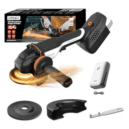 Litheli 20V Akku Winkelschleifer 125mm mit 4.0Ah Akku & bürstenlosem Motor, Drehzahlregelung für Metall, Stein, Holz