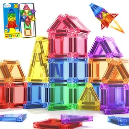 Magnetische Bausteine für Kinder, Magnetblöcke, Montessori Spielzeug für Jungen und Mädchen, 3 bis 8 Jahre
