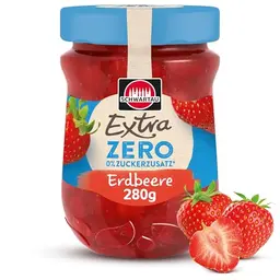 Schwartau Extra Zero Erdbeere, zuckerfreier Fruchtaufstrich, 15 kcal pro 25g, 280g