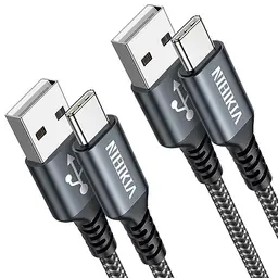 USB C Kabel, 2 Stück 2M Nylon Schnellladekabel für Samsung, Google Pixel, Motorola, Nokia, Xiaomi