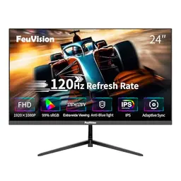 FeuVision 24 Zoll Gaming Monitor, 120Hz, FHD 1080p, 4ms Reaktionszeit, VESA montierbar, mit Blaulichtfilter