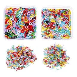 600 Mini Ösenschrauben für DIY-Schmuck, bunte Metallringe, 2 Größen, selbstschneidend, ideal für Kunsthandwerk