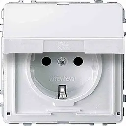 Merten Schuko Steckdose mit Berührungsschutz, Aquadesign, Polarweiss