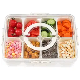 HNNJCK Snackbox mit Fächern - Tragbare Snackdose für Süßigkeiten, Obst und Nüsse