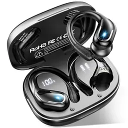 Bluetooth Sportkopfhörer mit App, 75 Std. Akku, kabellos, wasserdicht IPX8, Hi-Fi Stereo, Noise Cancelling, USB-C, ideal zum Joggen