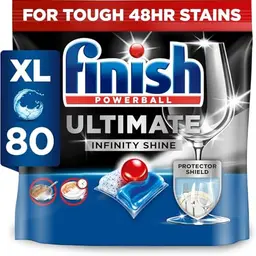 Finish Ultimate Infinity Shine Spülmaschinentabs – 80 Tabs für Tiefenreinigung und Glanz