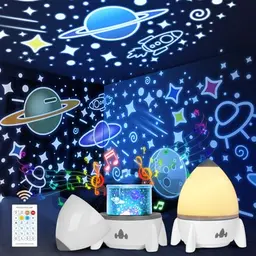 Sternenhimmel Projektor für Kinder – Nachtlicht mit Raketen Design, ideal für Jungen und Mädchen von 1-9 Jahren, perfekt als Geschenk