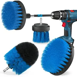 Holikme Bürstenaufsatz Set für Bohrmaschine, 5 Stück Reinigungsbürsten für Felgen, Fliesen, Küche und Badewanne, Blau