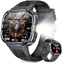 Smartwatch Herren mit Telefonfunktion, 2.0" HD Militär Uhr, wasserdicht, 100+ Sportmodi für Android iOS
