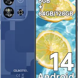 OUKITEL C57S Android 14 Smartphone, 4G, 8GB+64GB/128GB, 6,52 Zoll, 4300mAh - Blau