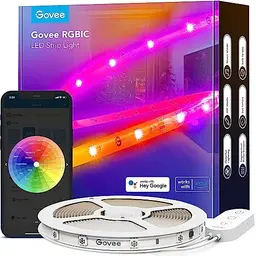 Govee RGBIC Pro 5m Smart LED Strip - Alexa & Google Assistant, Musik-Sync, App-Steuerung, Farbwechsel für Zuhause