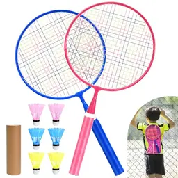 VGECEE Federball Schläger Set für Kinder ab 4 Jahren - Badminton Schläger Set mit 2 Schlägern und 6 Federbällen