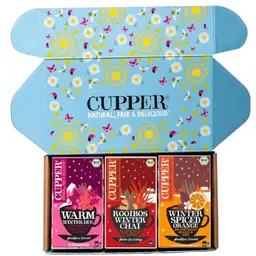 Cupper Bio Tee Set 'Wintertees' - Geschenkset mit 3 Sorten, 60 ungebleichte, plastikfreie Teebeutel