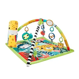 Fisher-Price 3-in-1 Regenwald Spieldecke für Babys - Spielmatte mit sensorischen Spielzeugen, ab Geburt