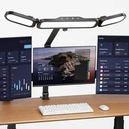NUERPO Schreibtischlampe mit Klemme, dimmbar und verstellbar für das Home Office, moderne LED-Tischlampe