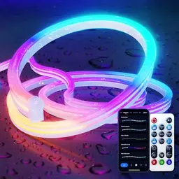 RGB LED Strip 3m mit Farbwechsel und Musik-Sync, kompatibel mit Alexa und Google Assistant, ideal für Wanddekoration