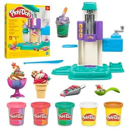 Play-Doh Regenbogen Eismaschine mit Zubehör, kreatives Spiel für Kinder ab 3 Jahren – farbenfrohes Ostergeschenk