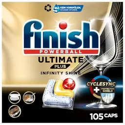Finish Ultimate Plus Geschirrspültabs – Stark gegen Fett und für Glanz – 105 Caps