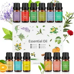 Ätherische Öl Set 12 x 10 ml - Naturreine Aromatherapie Düfte für Diffuser, Spa, Seife & Kerzen