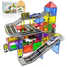 Goodtiles Magnetische Bausteine Straßenset, 38 Teile, Spielzeug für Kinder ab 3 Jahren