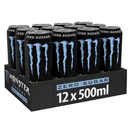 Monster Energy Zero Sugar - koffeinhaltiger Energy Drink ohne Zucker - 12 Dosen á 500 ml