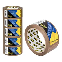 Idena Klebeband braun, 50 mm x 66 m, 6 Rollen, geräuscharm, ideal für Umzug und Versand
