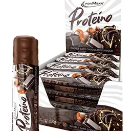 IronMaxx Proteino Proteinriegel - Double Dark Chocolate 12 x 30g, zuckerreduziert, glutenfrei & palmölfrei