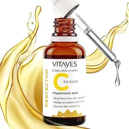 Vitayes Vitamin C Serum mit Hyaluronsäure, 30ml, vegan, Anti-Falten, für die Augenpartie