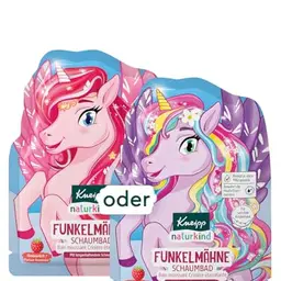 Kneipp naturkind Schaumbad Funkelmähne - Einhorn Badezusatz für Kinder mit Himbeerduft - 40ml